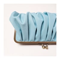 Image 2 of *NEW* Gathered Powder Blue Leather Clutch