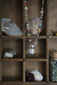 Image 3 of Moon face ~ Starburst crystal beaded necklace