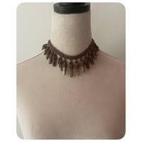 Image 3 of The Empress Necklace - Mixed Jaspers and Dusty Brown Leather Quatre