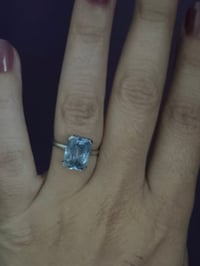 Image 4 of Superbe bague en argent massif poinçonné, pierre naturelle couleur bleue ciel, vintage