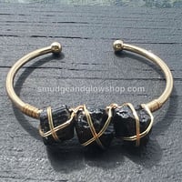 Image 15 of Raw Crystal Cuff Bangle Bracelets 