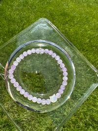 Image 1 of Lavender Amethyst bracelet with cat 紫晶猫头手链