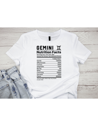 Image 3 of Zodiac Nutrition Facts Shirts