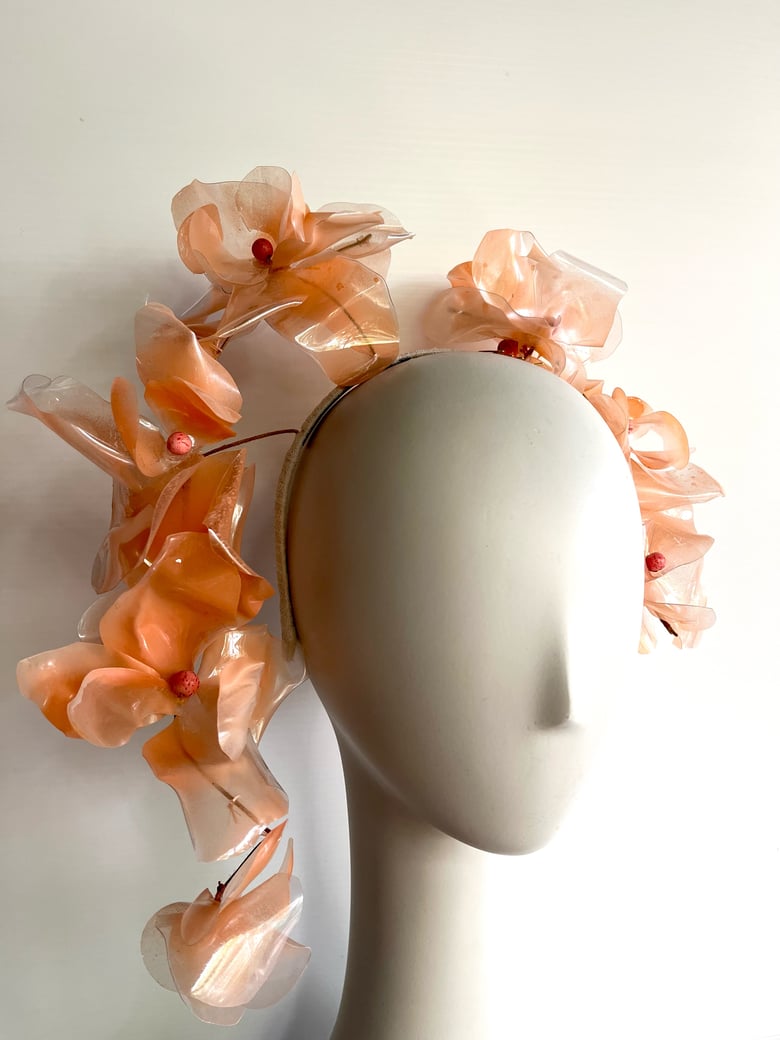 Image of Soft peach flower headpiece 