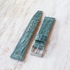 20mm Vintage Style Crocodile Strap In Cyan