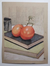 Image 2 of Still life of Tomatos and Books - original 2D art