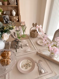 Image 2 of SALE! Cream & Blush Spring Table Runner & Placemats