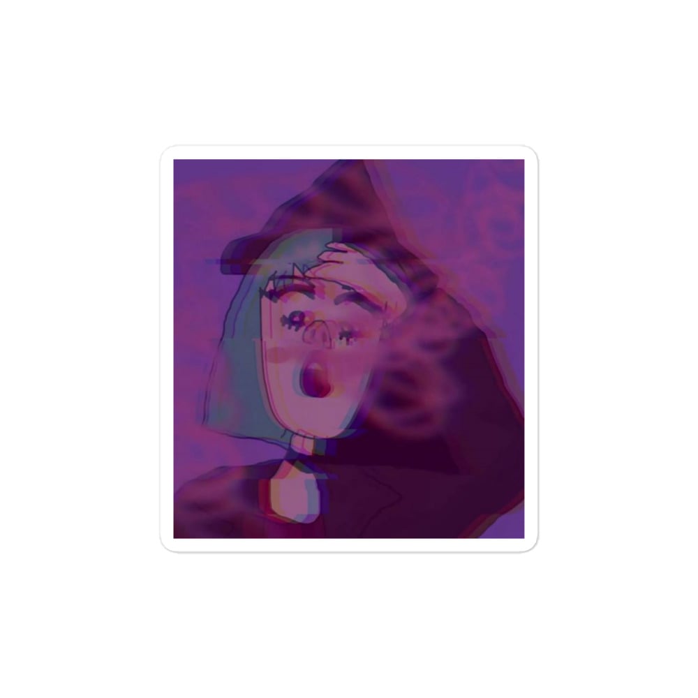 Image of Trippy Smoking Chaotic Witch Bubble-free stickers