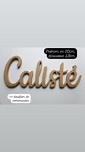 Prénom en bois à personnaliser en 20cm - Calisté