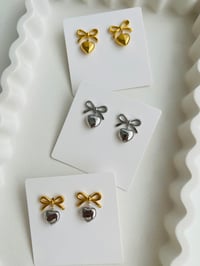 Image 19 of BOW HEART EARRINGS