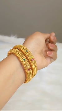 Image 2 of Goddess Laxmi Temple Bangles Set 