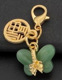 Image 1 of Faux Jade Style Butterfly Pendant 