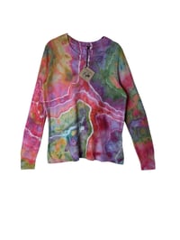 Image 2 of M Ladies Textured Sweater in Euphoria Geode Ice Dye