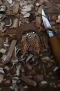 Image 1 of Woodland Fern Leaf Earrings 