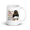I think I love fall, White glossy mug