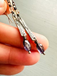 Image 5 of iolite and citrine sterling silver bar dangle earrings