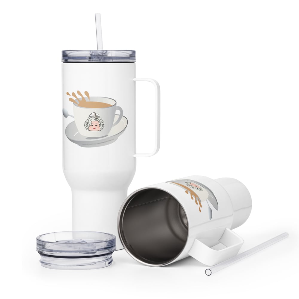 Queen Elizabeth 2nd Travel mug with a handle