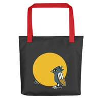 Image 3 of All-Over Print Tote BIRD 3 (Ebony/Yellow)