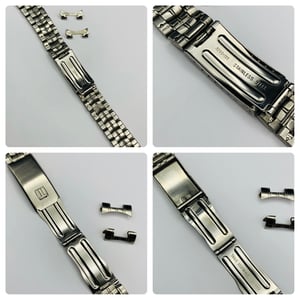 Image of Genuine 1980's Tissot stainless steel gents watch strap bracelet band,used,clean, 17.5mm,curved lugs