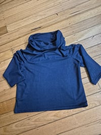 Cowl neck top -Jersey in denim colour 
