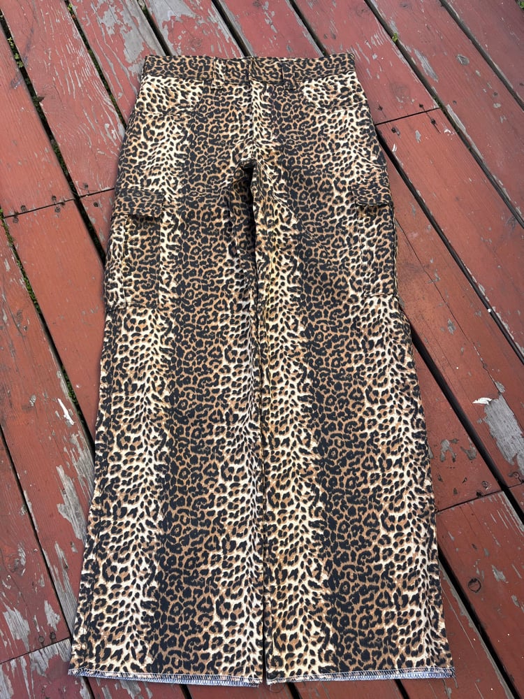 Image of cheetah print jeans 