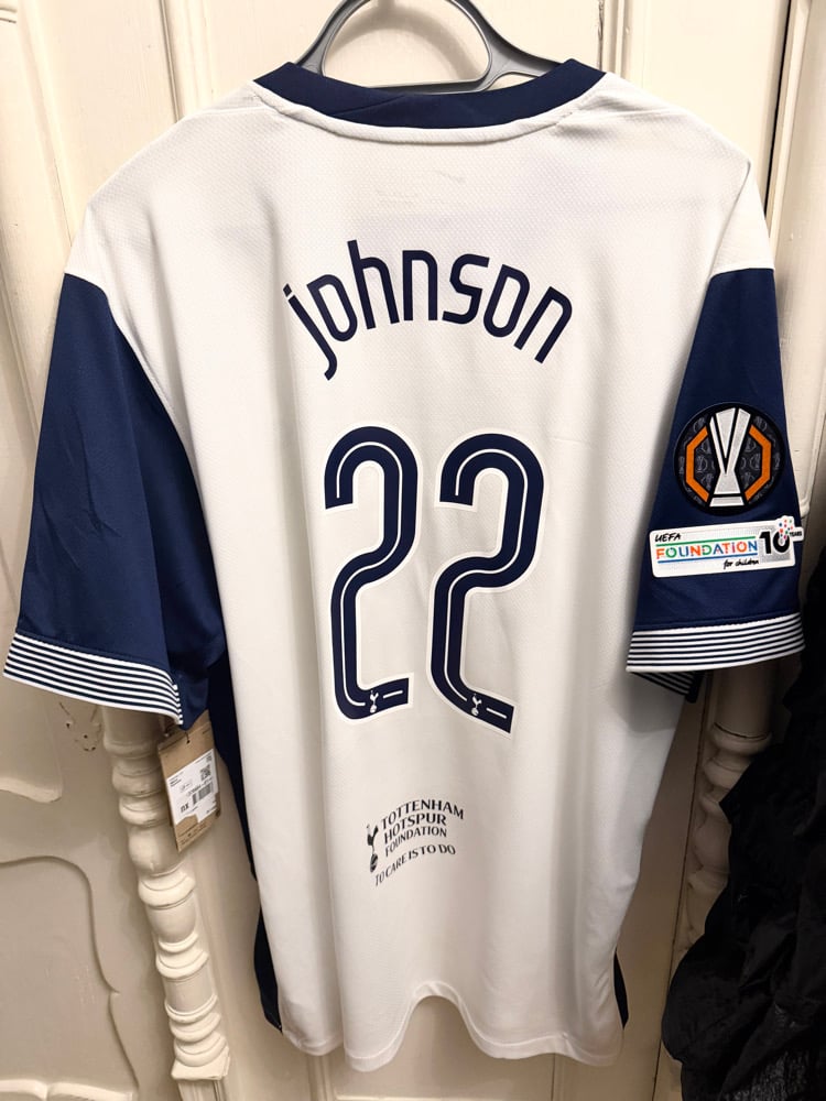 Image of PRE ORDER: NEW Tottenham Hotspur “JOHNSON 22” 2024/25 Home Europa Final Shirt (XXL)