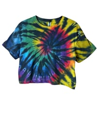 Image 2 of XS Crop Tee in Rock-n-Roll Spiral Tie Dye