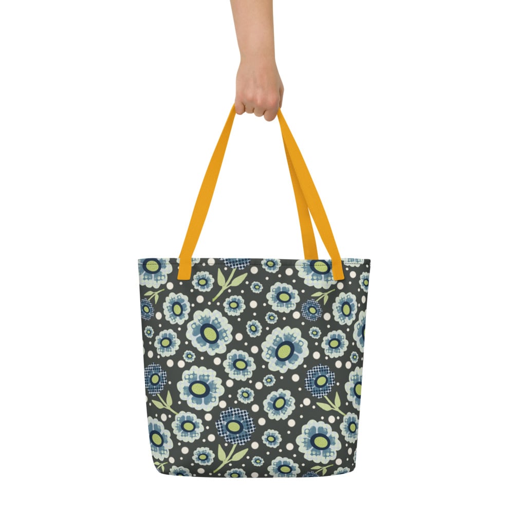 Image of Flower power Beach Bag Dark