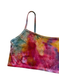 Image 3 of L (38) Cotton-Blend Strappy Bralette in Bright Watercolor Ice Dye