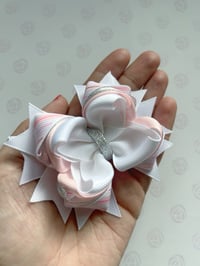 Image 2 of White and Pink Hair Bow