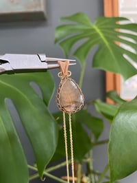 Image 2 of Gold Labradorite Teardrop  Crystal Necklace