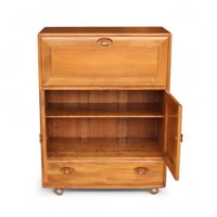 Image 3 of Stunning Black Ercol drinks cabinet/ Bureau desk 