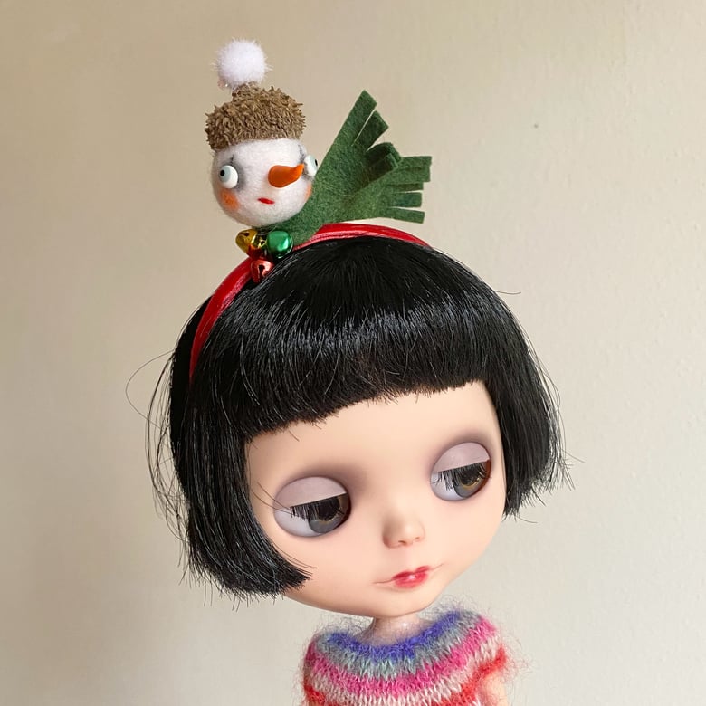 Image of Acorn Snowman Headband for Blythe Dolls #4