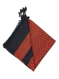 Image 5 of Chocolate Brown / Burnt Orange keffiyeh