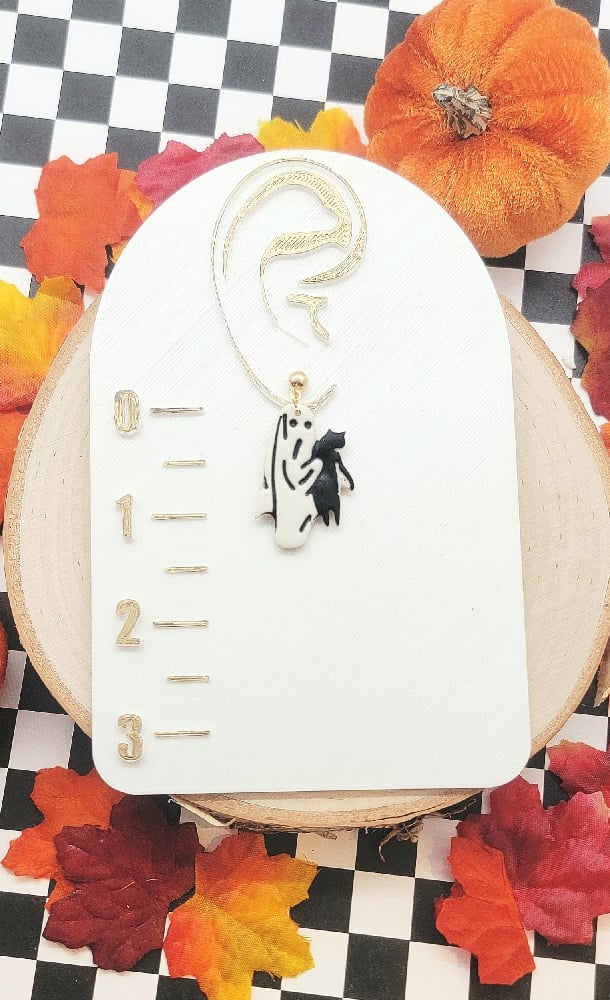 Image of Ghost Holding Kitty Earrings