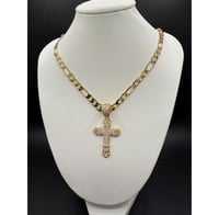 Image 1 of White Diamond Cross Necklace 