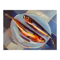 Image 1 of Sardines on Blue Gingham