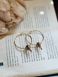 Image 4 of mini bird skull hoops 