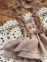 Image 3 of Taupe Chiffon Newborn Romper