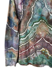 Image 9 of ♻️ UPCYCLED S Adult Cotton Sweater Cardigan in Deep Geode Ice Dye