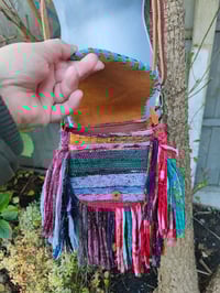 Image 4 of FRILL MINI body cross Sari bag with ruffles - detachable strap -sunset 2