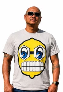 Image of mad lemon head silver t shirt