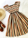 Ready made Brown Retro Stripe T Dress size 12 with free postage