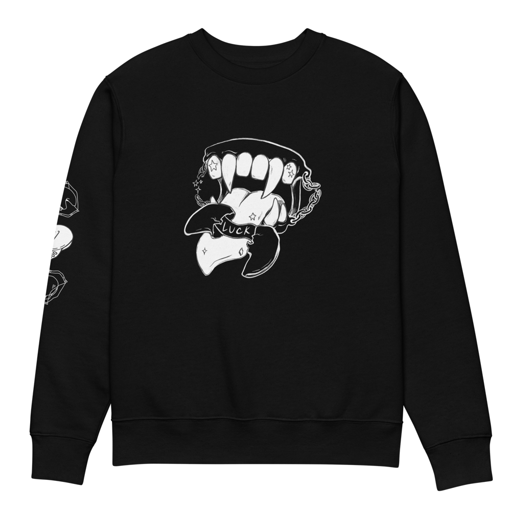 Image of Who Ate the Luck? | Unisex Organic Cotton Sweatshirt Black Vers.