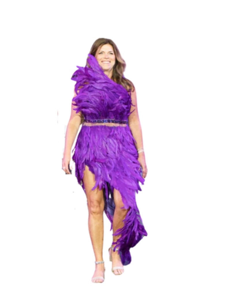 Image of  INDIGO Couture Feather Gown