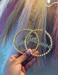 Image 2 of Custom name plate Earrings 