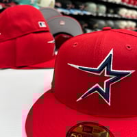Image 1 of New Era 59Fifty Scarlet Navy 