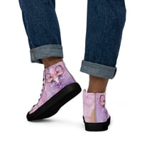 Image 6 of Beautiful Pink Baphomet Goat Watercolor Men’s High Top Canvas Shoes