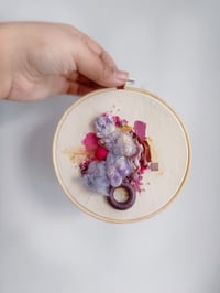 Image 3 of Pink & Purple Fiber Art Pack | Weaving, Earrings & Embroidery Set