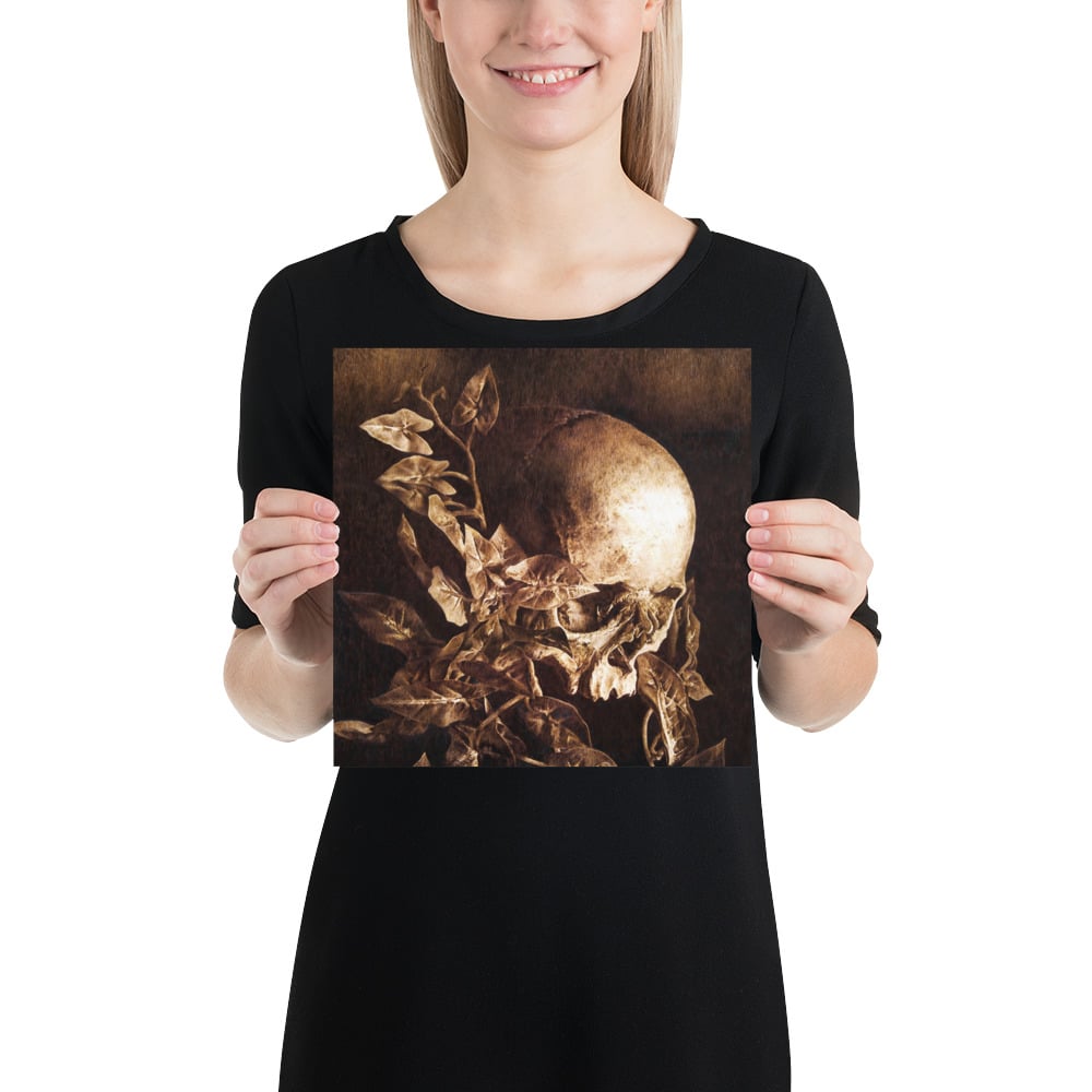 Photo Print: Human Skull and Vines